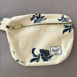 Herschel Supply Company Cream and Black Floral Bag